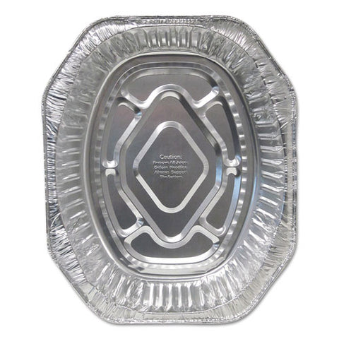 Aluminum Roaster Pans, Extra-large Oval, 230 Oz, 18.5 X 14 X 3.38, Silver, 100-carton
