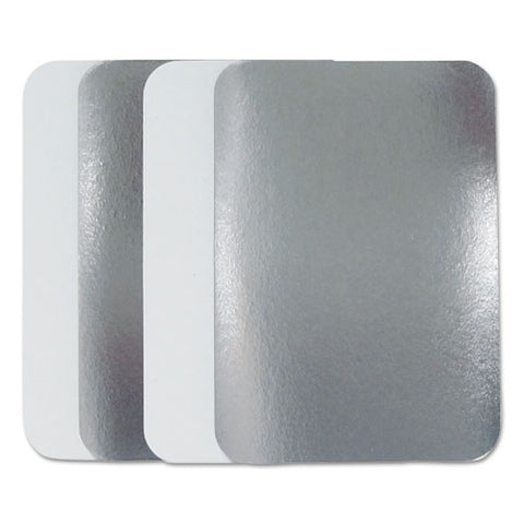 Flat Board Lids, For 1.5 Lb Oblong Pans, Silver, 500 -carton
