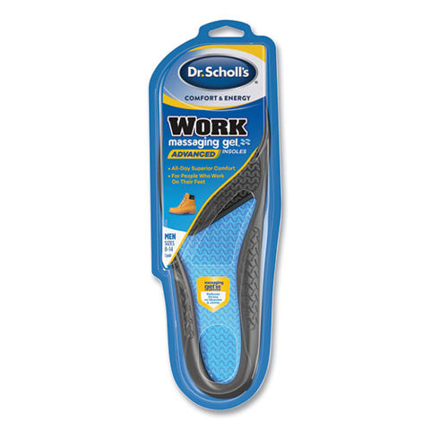 Comfort And Energy Work Massaging Gel Insoles, Men Sizes 8-14, 1 Pair