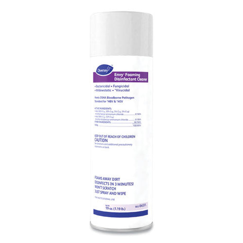Envy Foaming Disinfectant Cleaner, Lavender Scent, 19 Oz Aerosol Spray, 12-carton