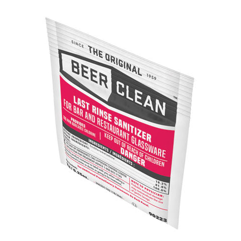 Beer Clean Last Rinse Glass Sanitizer, Powder, 0.25 Oz Packet, 100-carton