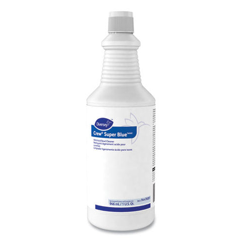 Crew Super Blue Mild Acid Bowl Cleaner, Citrus, 32 Oz Squeeze Bottle, 12-carton
