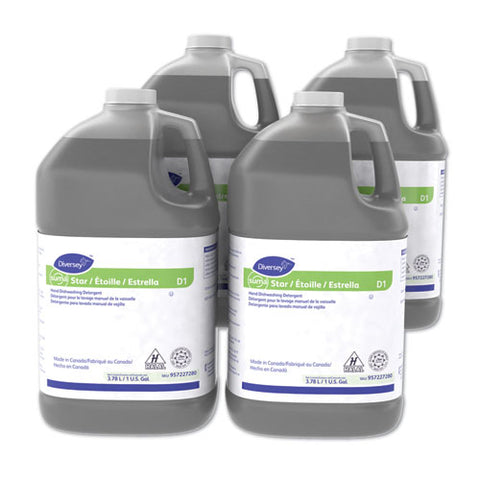 Suma Star D1 Hand Dishwashing Detergent, Unscented, 1 Gal Bottle, 4-carton