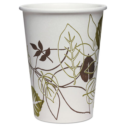 Pathways Paper Hot Cups, 8 Oz, White-green, 50-pack