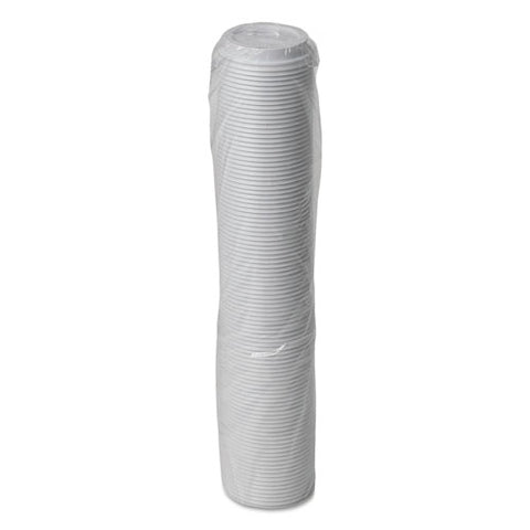 Dome Drink-thru Lids, Fits 12 Oz And 16 Oz Paper Hot Cups, White, 100-pack