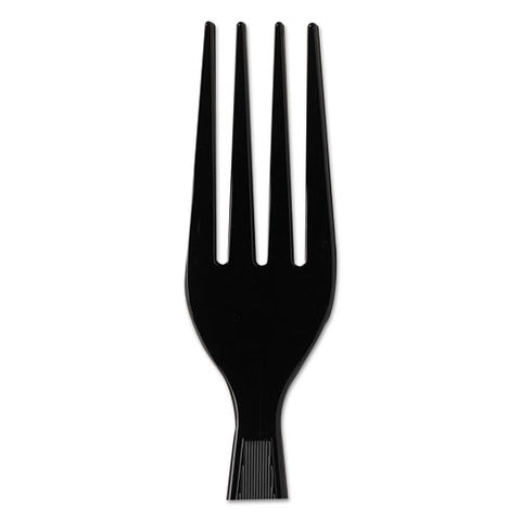 Plastic Cutlery, Heavyweight Forks, Black, 1,000-carton
