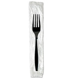 Individually Wrapped Forks, Plastic, Black, 1,000-carton