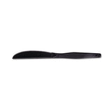 Plastic Tableware, Heavy Mediumweight Knives, Black, 100-box, 10 Boxes-carton