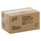 Plastic Cutlery, Mediumweight Forks, White, 1,000-carton