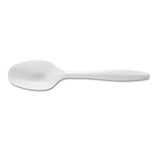 Plastic Cutlery, Mediumweight Teaspoons, White, 1,000-carton