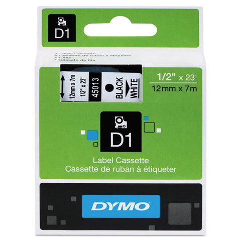 D1 High-performance Polyester Removable Label Tape, 0.5" X 23 Ft, Black On White