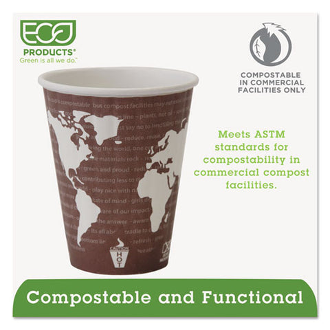 World Art Renewable And Compostable Insulated Hot Cups, Pla, 8 Oz, 40-pack, 20 Packs-carton