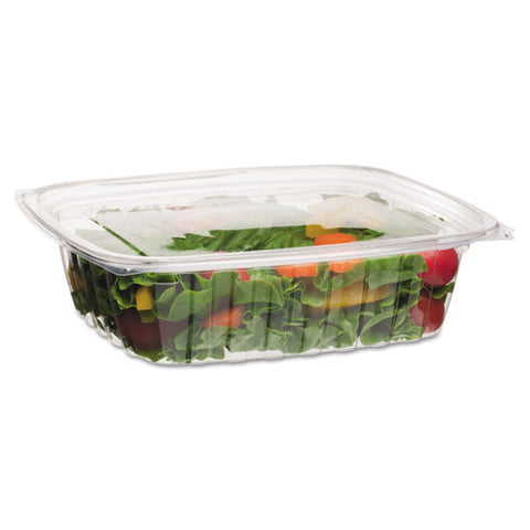 Renewable And Compostable Rectangular Deli Containers, 48 Oz, 8 X 6 X 2, Clear, 50-pack, 4 Packs-carton
