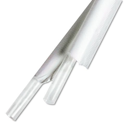 7.75" Clear Wrapped Straw - Case, 400-pk, 24 Pk-ct