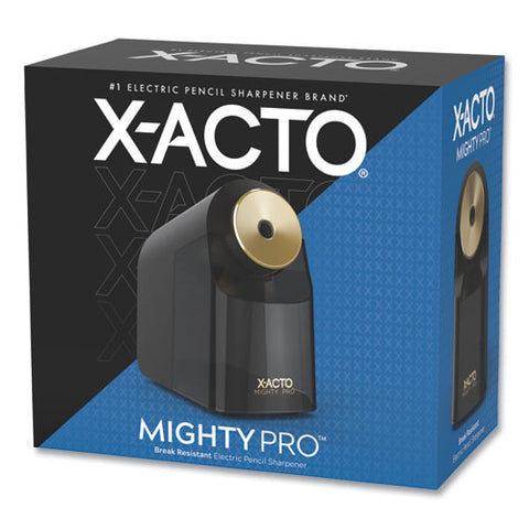 Model 1606 Mighty Pro Electric Pencil Sharpener, Ac-powered, 4" X 8" X 7.5", Black-gold-smoke