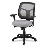 Apollo Mid-back Mesh Chair, Silver Seat-silver Back, Black Base