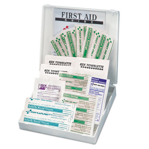 All-purpose First Aid Kit, 21 Pieces, 4 3-4 X 3 X 1-2, Blue-white