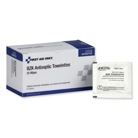 First Aid Antiseptic Towelettes, 25-box