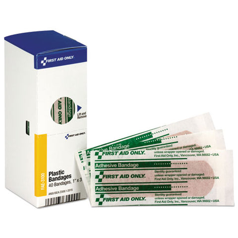 Refill For Smartcompliance General Business Cabinet, Plastic Bandages,1x3, 40-bx