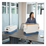 Stor-file Medium-duty Strength Storage Boxes, Letter-legal Files, 12.25" X 16" X 11", White-blue, 4-carton
