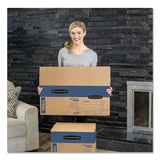 Smoothmove Prime Moving-storage Boxes, Small, Regular Slotted Container (rsc), 16" X 12" X 12", Brown Kraft-blue, 10-carton