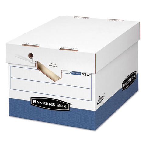 Presto Ergonomic Design Storage Boxes, Letter-legal Files, 12.88" X 16.5" X 10.38", White-blue, 12-carton