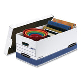 Stor-file Medium-duty Storage Boxes, Letter Files, 12.88" X 25.38" X 10.25", White-blue, 12-carton