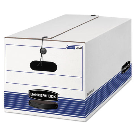 Stor-file Medium-duty Strength Storage Boxes, Letter Files, 12.25" X 24.13" X 10.75", White-blue, 4-carton