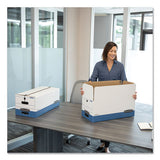 Stor-file Medium-duty Strength Storage Boxes, Letter Files, 12.25" X 24.13" X 10.75", White-blue, 12-carton