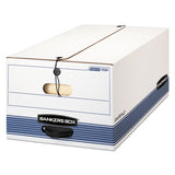 Stor-file Medium-duty Strength Storage Boxes, Legal Files, 15.25" X 24.13" X 10.75", White-blue, 12-carton