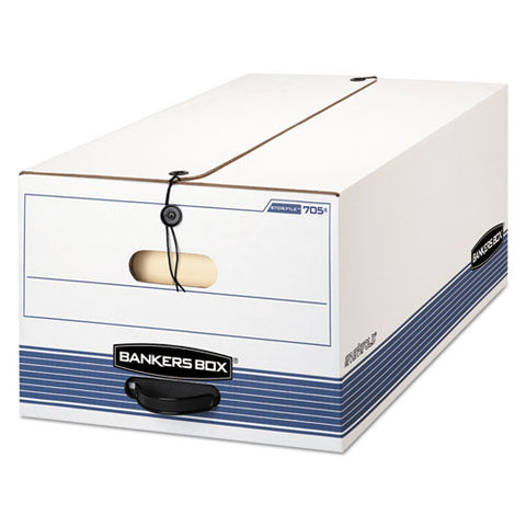 Stor-file Medium-duty Strength Storage Boxes, Legal Files, 15.25" X 24.13" X 10.75", White-blue, 12-carton