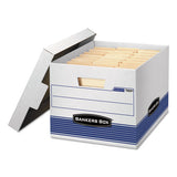 Stor-file Medium-duty Letter-legal Storage Boxes, Letter-legal Files, 12.75" X 16.5" X 10.5", White-blue, 4-carton