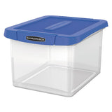 Heavy Duty Plastic File Storage, Letter-legal Files, 14" X 17.38" X 10.5", Clear-blue