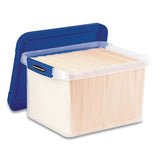 Heavy Duty Plastic File Storage, Letter-legal Files, 14" X 17.38" X 10.5", Clear-blue, 2-pack