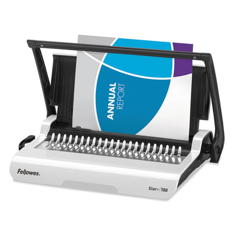 Star+ 150 Manual Comb Binding Machine, 17 11-16 X 9 13-16 X 3 1-8, White