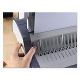 Quasar 500 Manual Comb Binding System, 18 1-8 X 15 3-8 X 5 1-8, Metallic Gray