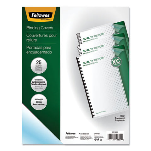 Crystals Presentation Covers With Round Corners, 11 1-4 X 8 3-4, Clear, 25-pack