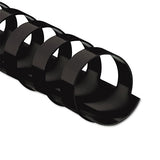 Plastic Comb Bindings, 1-2" Diameter, 90 Sheet Capacity, Black, 25 Combs-pack