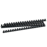 Plastic Comb Bindings, 1-2" Diameter, 90 Sheet Capacity, Black, 100 Combs-pack