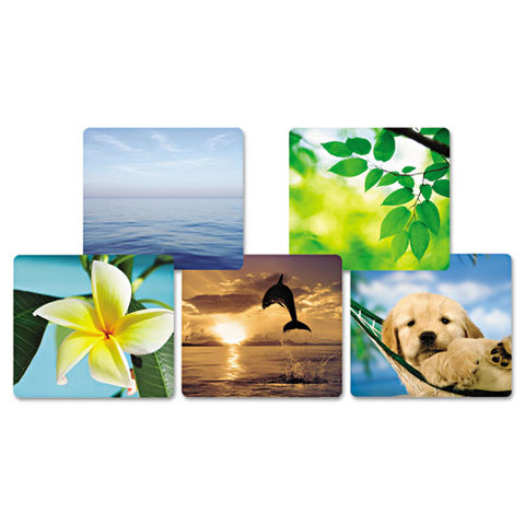 Recycled Mouse Pad, Nonskid Base, 7 1-2 X 9, Blue Ocean