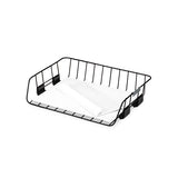 Side-load Wire Stacking Letter Tray, 1 Section, Letter Size Files, 13.38" X 10.13" X 2.63", Black