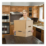 Smoothmove Maximum Strength Moving Boxes, Small, Half Slotted Container (hsc), 15" X 15" X 12", Brown Kraft-blue, 8-pack
