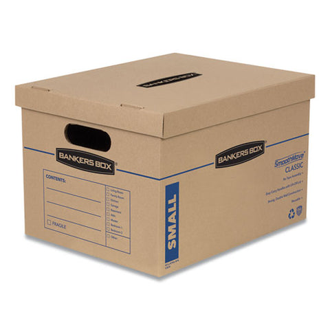 Smoothmove Classic Moving And Storage Boxes, Small, Half Slotted Container (hsc), 15 X 12 X 10, Brown Kraft-blue, 10-carton