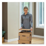 Smoothmove Classic Moving-storage Boxes, Small, Half Slotted Container (hsc), 15" X 12" X 10", Brown Kraft-blue, 15-carton