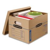 Smoothmove Classic Moving-storage Boxes, Small, Half Slotted Container (hsc), 15" X 12" X 10", Brown Kraft-blue, 15-carton