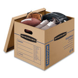 Smoothmove Classic Moving-storage Boxes, Medium, Half Slotted Container (hsc), 18" X 15" X 14", Brown Kraft-blue, 8-carton