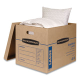 Smoothmove Classic Moving And Storage Boxes, Large, Half Slotted Container (hsc), 21" X 17" X 17", Brown Kraft-blue, 5-carton