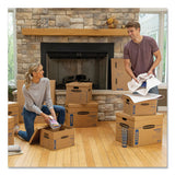 Smoothmove Classic Moving And Storage Boxes, Large, Half Slotted Container (hsc), 21" X 17" X 17", Brown Kraft-blue, 5-carton