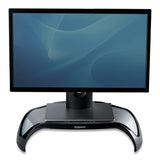 Smart Suites Corner Monitor Riser, For 21" Monitors, 18.5" X 12.5" X 3.88" To 5.13", Black-clear Frost, Supports 40 Lbs