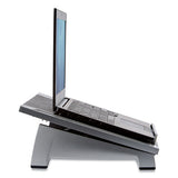 Office Suites Laptop Riser, 15.13" X 11.38" X 4.5" To 6.5", Black-silver, Supports 10 Lbs